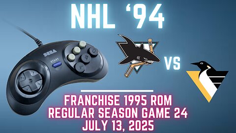 NHL '94 Franchise League (1995) - Penguins (Chris O) at Sharks (Len) {Genesis} Game 24