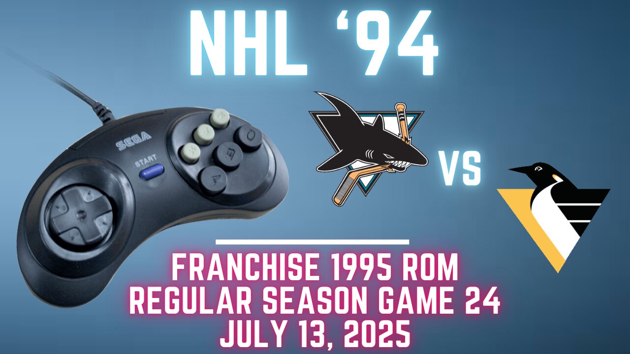 NHL 94 Franchise League (1995) - Penguins (Chris O) at Sharks (Len) {Genesis} Game 24