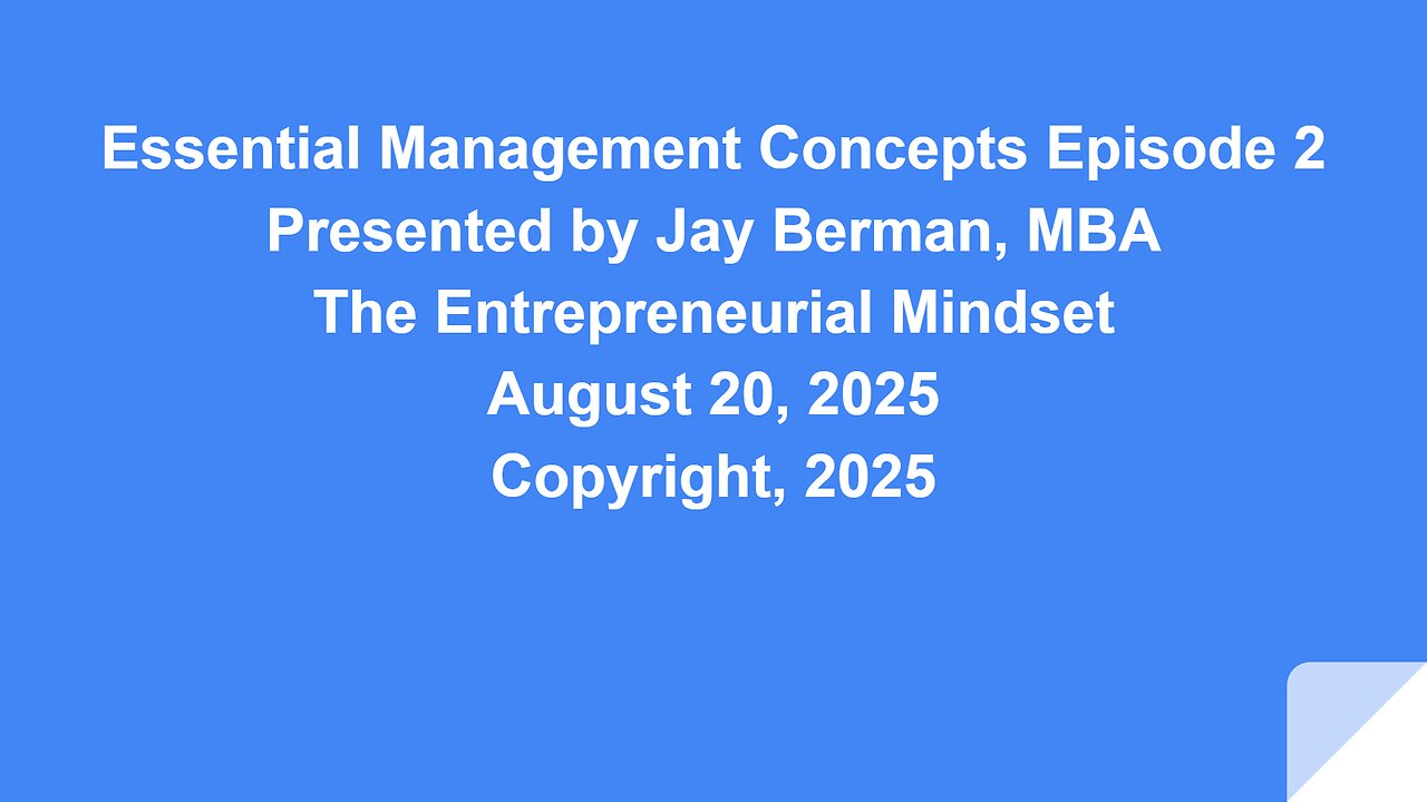 Essential Management Concepts Episode 2