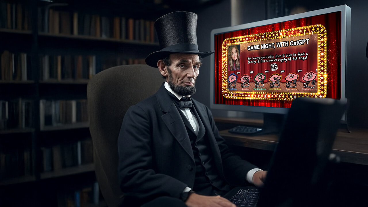 Abe & CatGPT Game night.