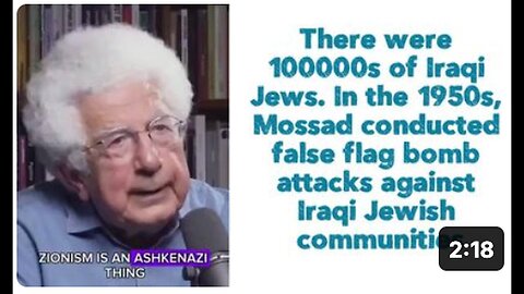 "Mossad Conducted False Flag Bomb Attacks on Hundreds of Thousands of Iraqi Jews in 1950s"