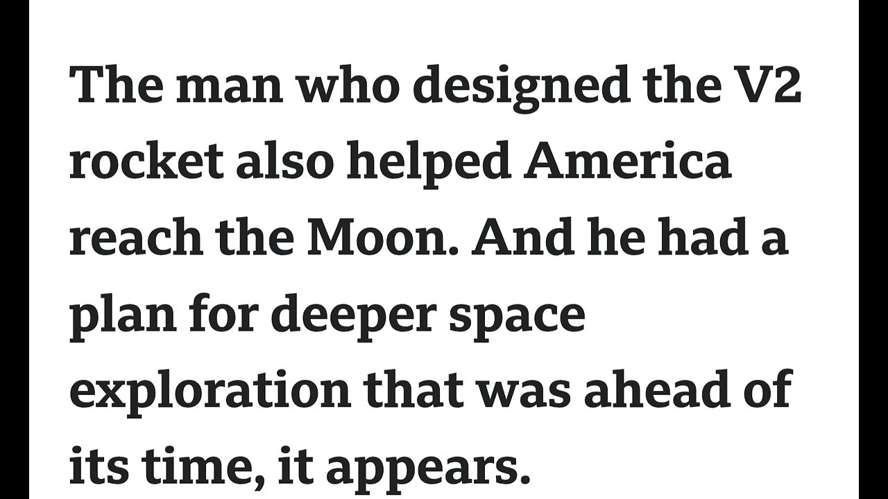 Operation Paperclip is why we went to the moon