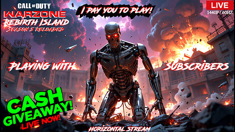 COD Warzone BO6 S5 Reloaded LIVE 🔴 Rebirth Island Customs | Cash Giveaway + Subs Play