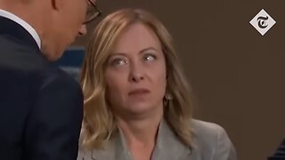 Giorgia Meloni rolls eyes at Biden's tardiness
