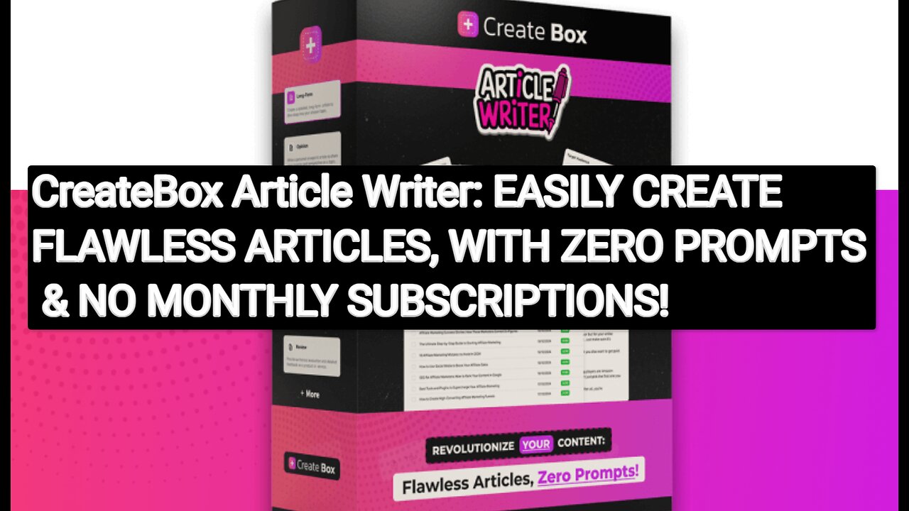 Struggling to create consistent, high-quality content? CreateBox writes flawless articles for you