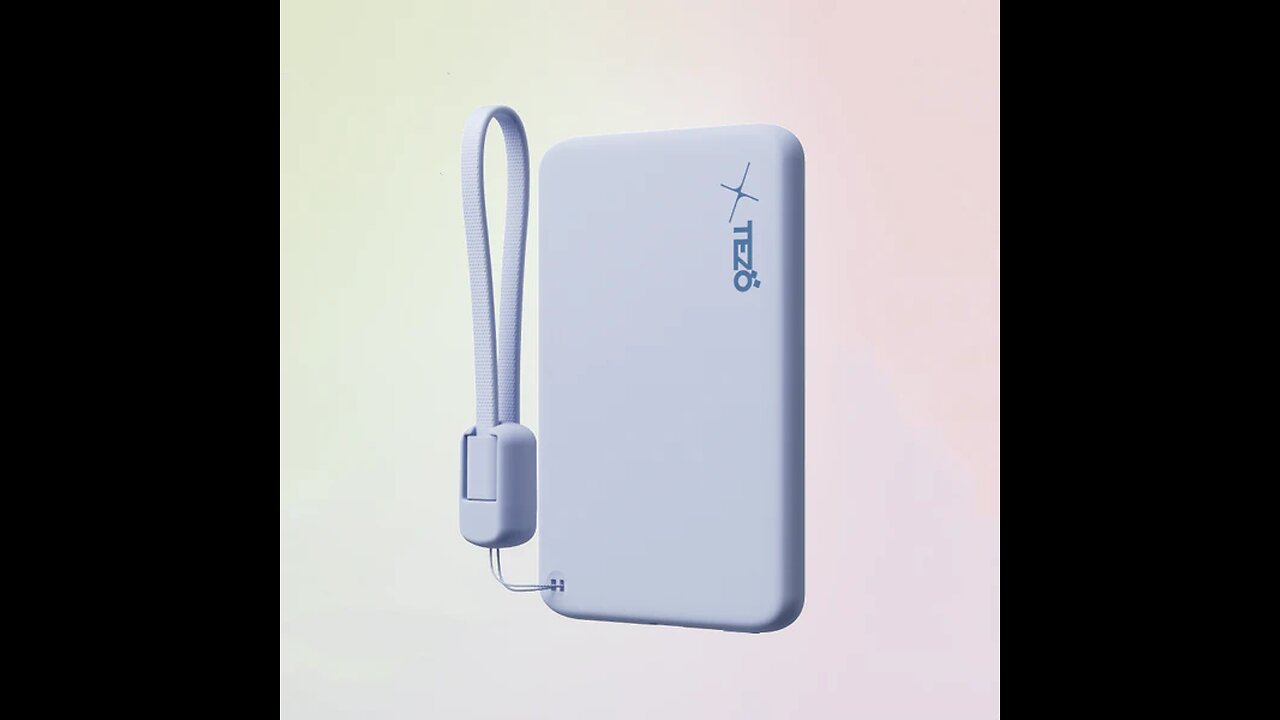 Ultra-Thin Colorful Magnetic Charging Power Bank with Built-in Lanyard