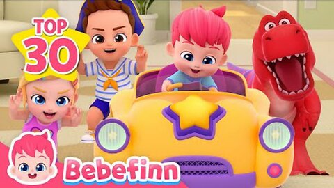 Baby Car and Dino Go Away | Bebefinn Song Compilation | Nursery Rhymes for Kids