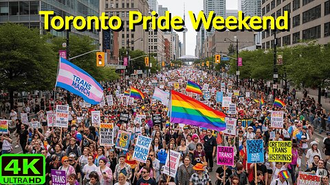 【4K】🌈 Toronto Trans March 2025 | Pride Weekend Kickoff Walk in Downtown Toronto 🏳️‍⚧️