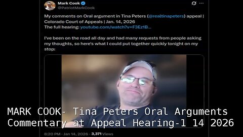 MARK COOK- Tina Peters Oral Arguments Commentary at Appeal Hearing- 1 14 2026
