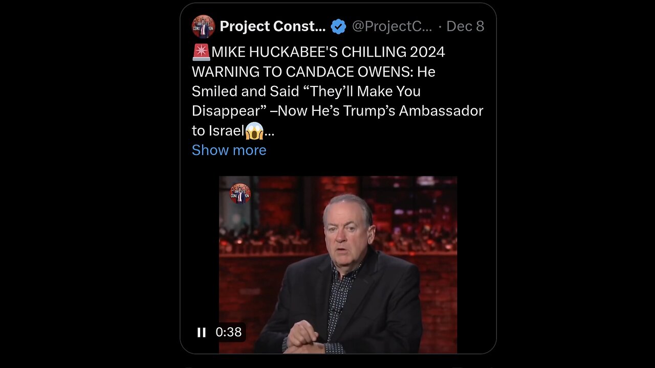 MIKE HUCKABEE'S CHILLING 2024 WARNING TO CANDACE OWENS: He Smiled and Said "They'll Make You Disappear"
