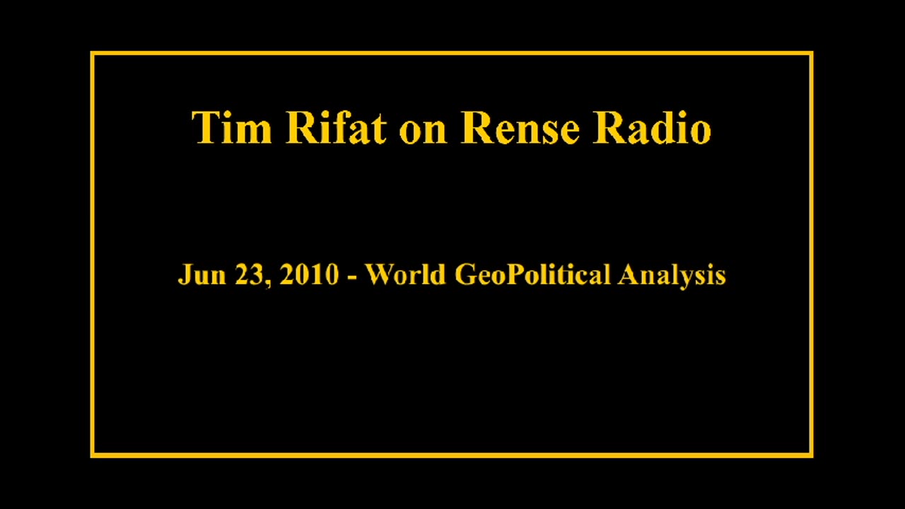 Jun 26, 2010 - Geopolitical Analysis