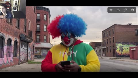 Clown Acting Silly Playing The Pokemon Go Video Game On His Smartphone In The Hood Fake Video