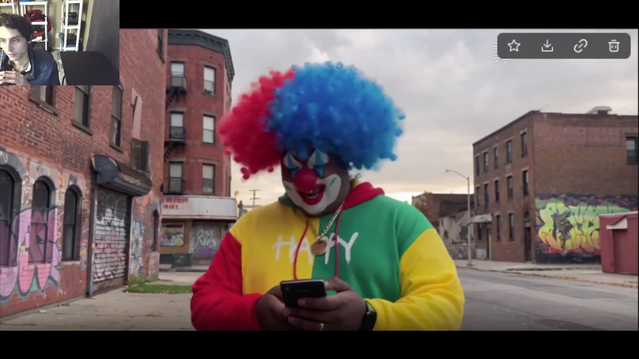 Clown Acting Silly Playing The Pokemon Go Video Game On His Smartphone In The Hood Fake Video