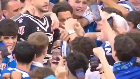 Joan Garcia getting the superman treatment for saving Espanyol from relegation