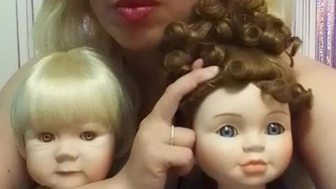 2:58 albino and brunette boy & girl dolls