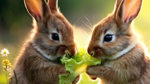 Bunny Sharing the Food