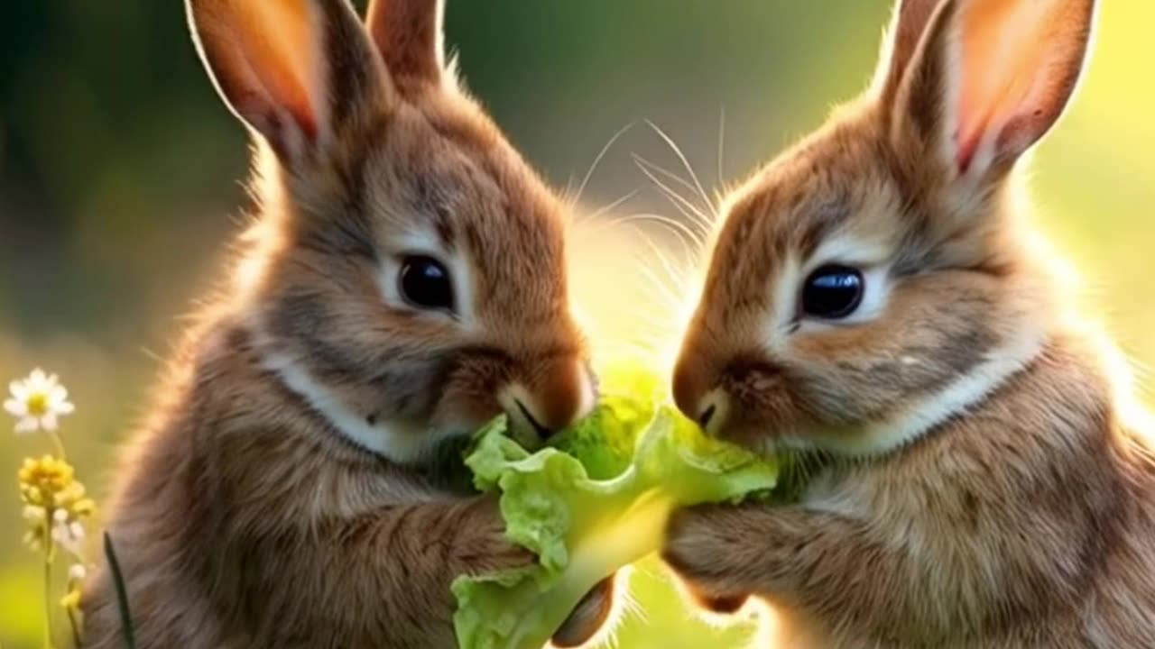 Bunny Sharing the Food