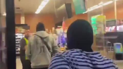 Mostly Peaceful Looters Attacking Convenience Store Employee