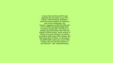 HDD SATA speed setting
