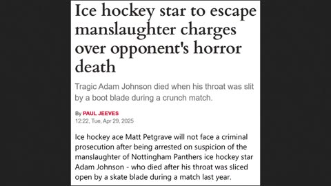 Ice Hockey Horror - Foreigner to Escape Manslaughter Charges
