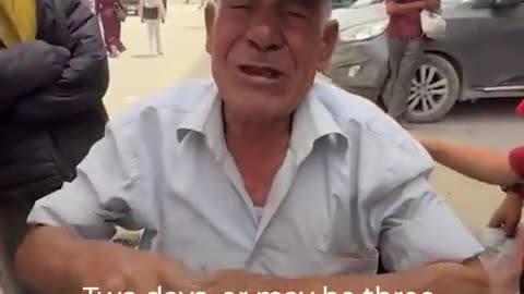 THE ELDERLY MAN SAID I just want bread. it breaks my heart to see the elderly cry like this.