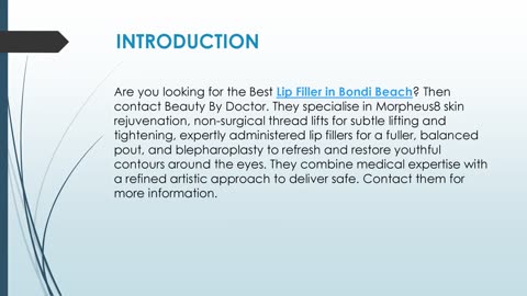 Best Lip Filler in Bondi Beach