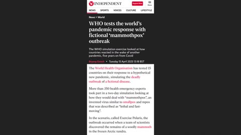 World Health Organization Simulates New Pandemic - Why not Nationalist Health Orgs?