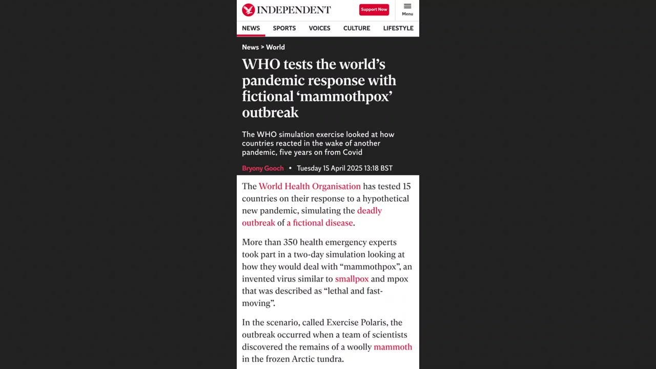World Health Organization Simulates New Pandemic - Why not Nationalist Health Orgs?