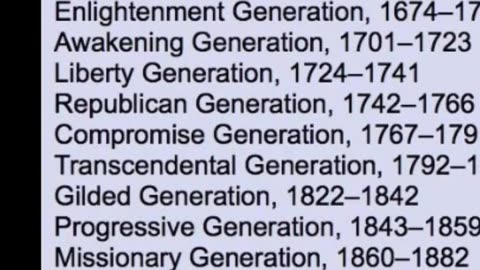 List Of Generations