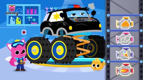 The police monster truck is broken