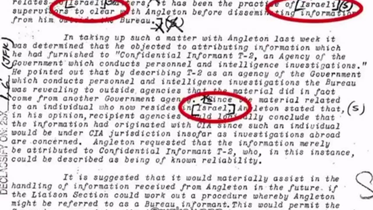 LA CIA HA RICHIESTO CHE ISRAELE VENGA CENSURATO DAI FILE DI JFK