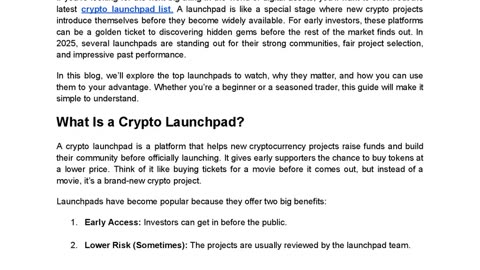 Best Crypto Launchpad List for 2025 – Hidden Gems Every Investor Should Know