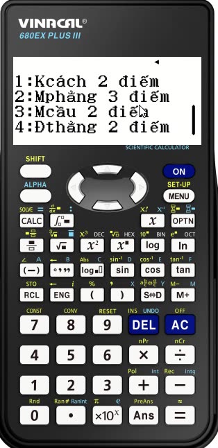 Thủ thuật Vinacal: Cách tìm phương trình mặt phẳng Oxyz khi có 3 điểm cho sẵn