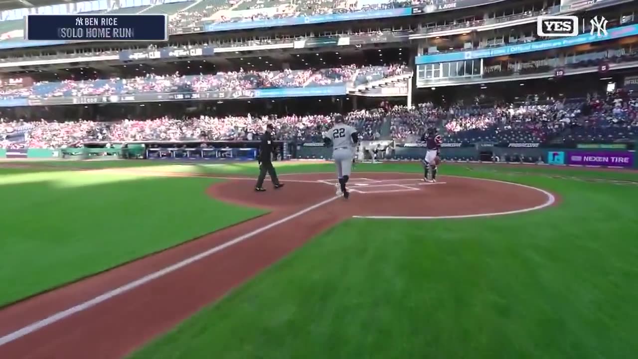 MLB - Ben Rice goes the opposite way on the first pitch of the game!