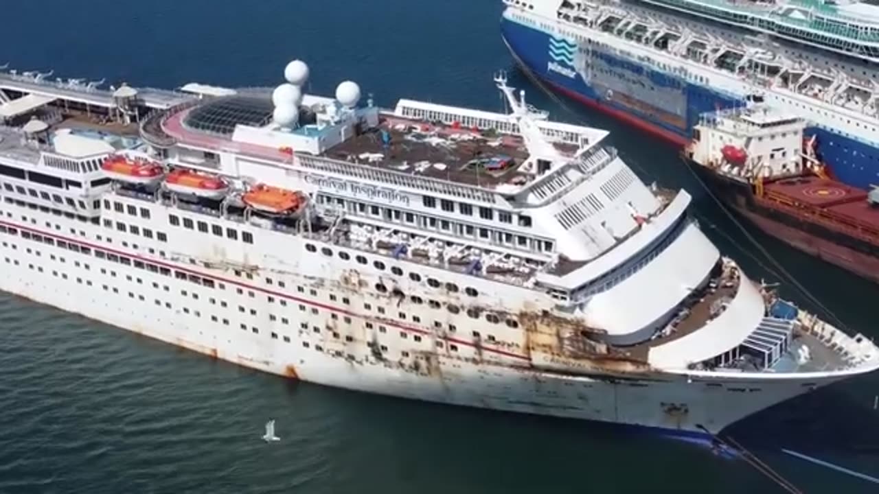 Drone Captures Ghost Ship Sailing Alone in Middle of Ocean