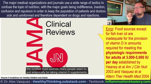 Vitamin D Guidelines for Healthy Children and Adults (JAMA 2025) Critique of Disinformation