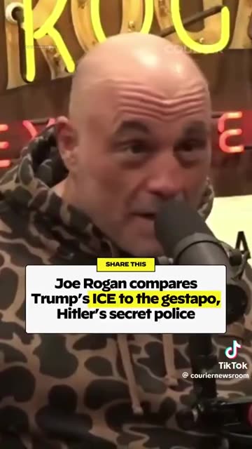 Joe Rogan says ICE is like Gestapo, watch him on his show saying this! Huge