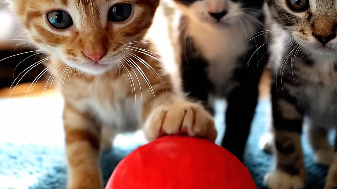🎮 AI Kittens vs Ball | Cutest Playtime Ever! 🐾⚽