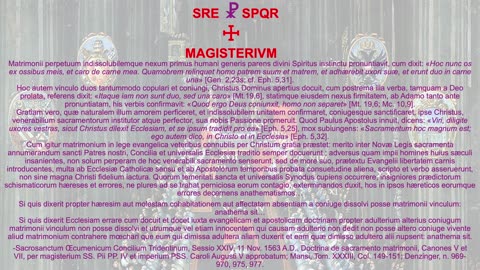SS. Concilii Tridentini Decretum et Canones Dogmatici de Indissolubilitate Sacramenti Matrimonii