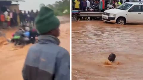 Roads turn into rivers as heavy rains wreak havoc in parts of Kampala #Uganda