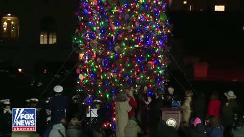 WATCH: Speaker Johnson hosted the annual Christmas tree lighting at the Capitol