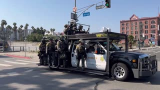 🚨BREAKING: Dozens of LA Sheriffs just rolled up with armored trucks and full tactical gear