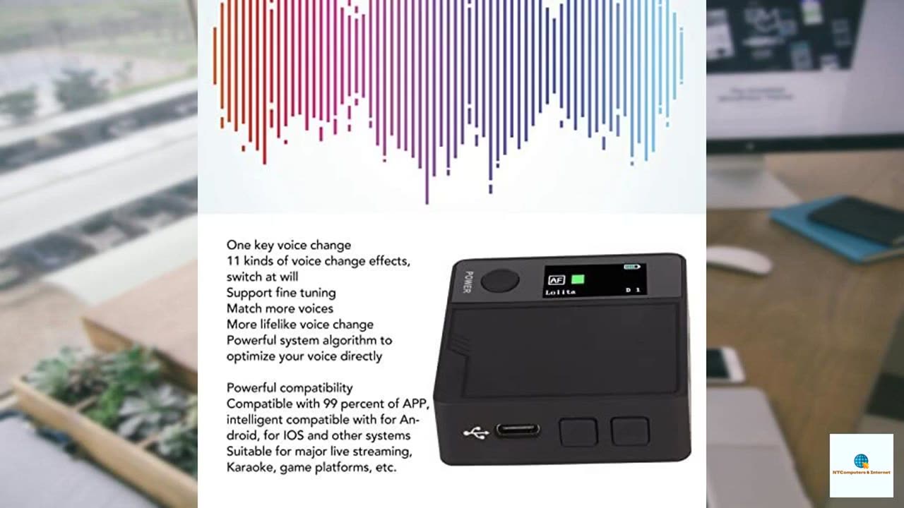 Locadence Live Sound Card Voice Changer, 11 Sound Effects Plug and Play Handheld Mini Voic