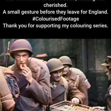 Soldiers Enjoy Donuts — Pre-D-Day #ColourisedHistory