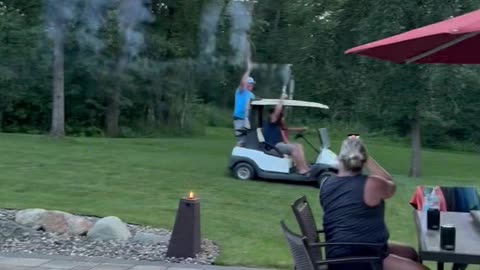 Fireworks Off a Golf Cart