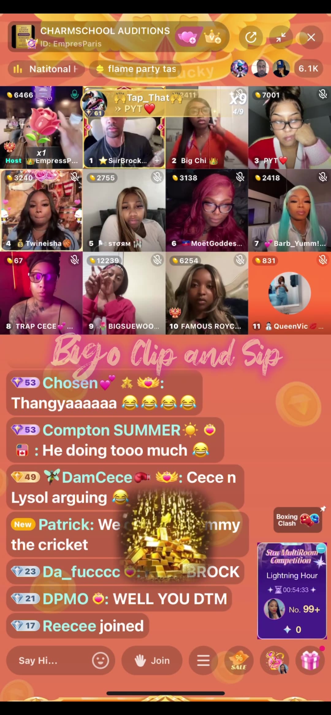 Charm School girls get 90 seconds to Pop their shit 9/2/25 #bigoclipandsip