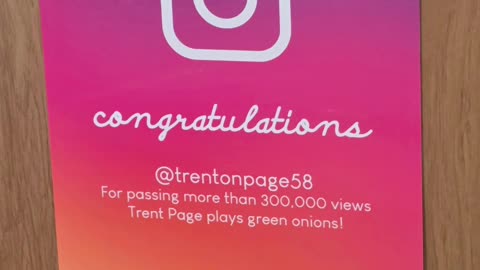 Trent Page's Instagram plaque.