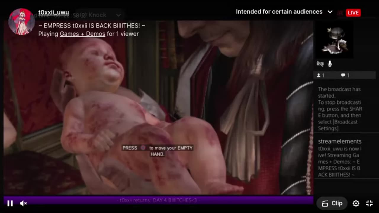 ~ THE RETURN OF EMPRESS t0xxii!!! ~trying to stream off of gaystation!