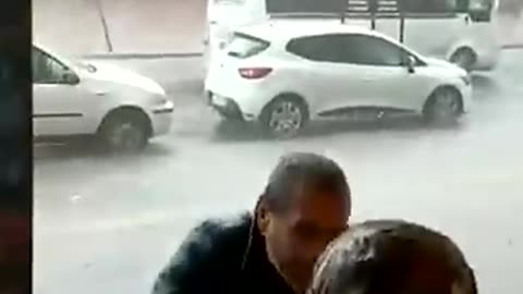 Shocking: Smart Bird Doesn't Want to Get Caught in Hail Storm #shorts