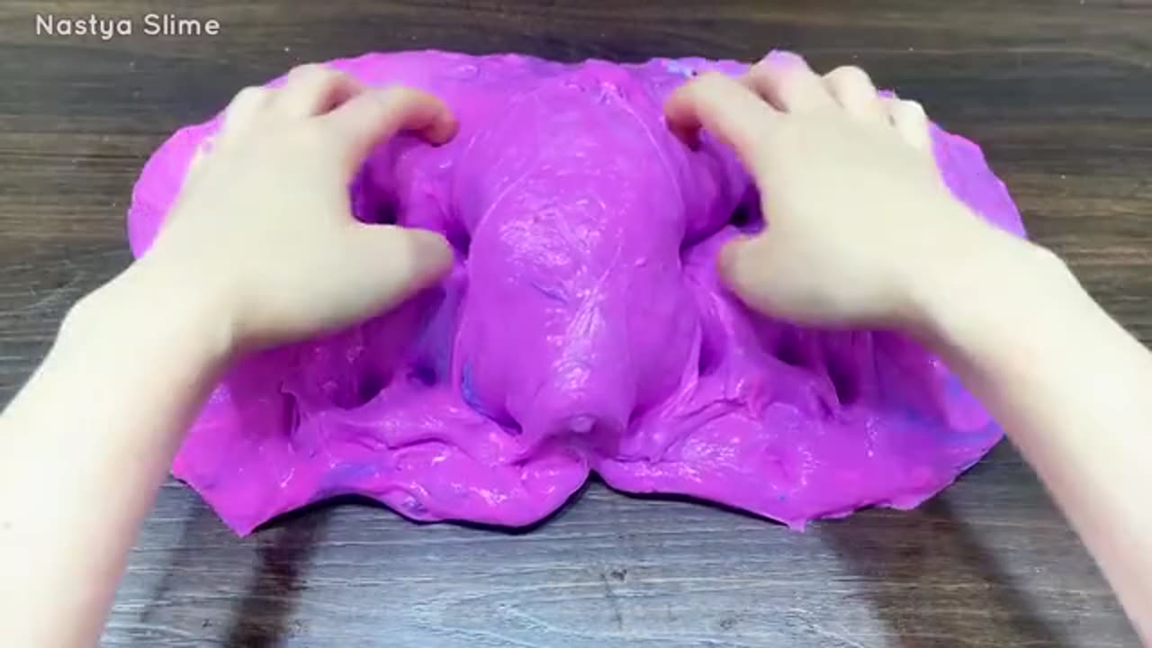 Pink vs Purple Slime Showdown Satisfying Glossy Mixing_part5